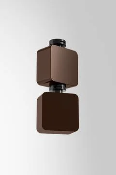 Amber glass cubic shape bottle mockup, flipcap square water bottle packaging イラスト素材