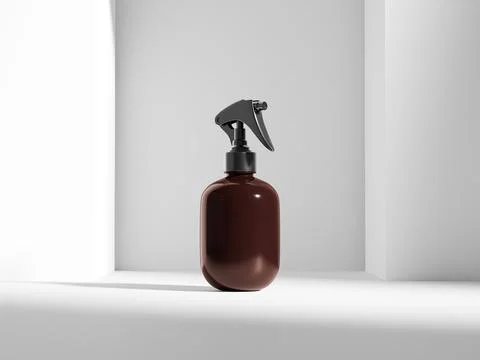 Amber glass Trigger spray bottle mockup Stock-Illustration