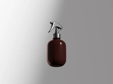 Amber glass Trigger spray bottle mockup Stock Illustration