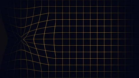 Amber glowing grid with moving vortex pinch distortion Vidéo 335312983