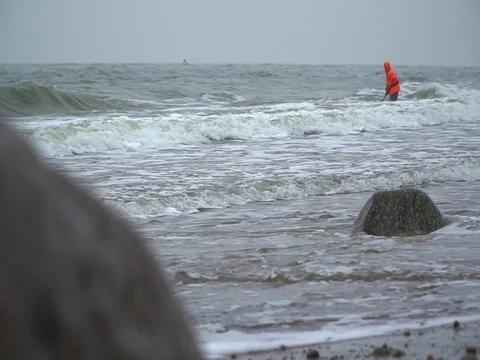 Amber hunter in the sea Stock Footage 72900970