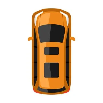 Amber jeep top view vector illustration Illustrazione stock