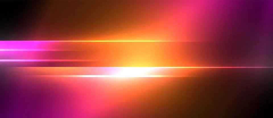 An amber light illuminates the sky, casting a serene afterglow on the horizon Stock Illustration