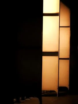 Amber-lit vertical panels Stock Photos