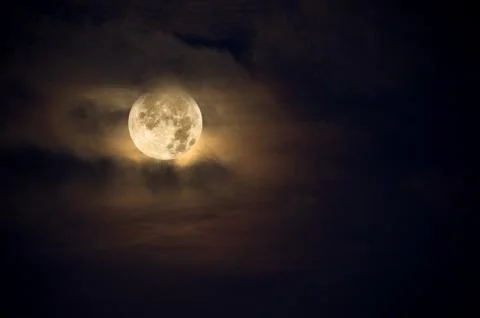 Amber moon Stock Photos