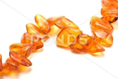 Amber necklace fragment Stock Photos