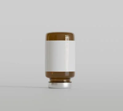 Amber Pills Bottle 3d Rendering on bright or white background (3) Illustrazione stock