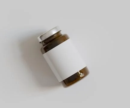 Amber Pills Bottle 3d Rendering on bright or white background (5) Stock-Illustration