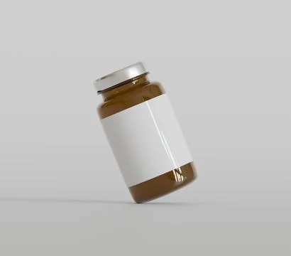Amber Pills Bottle 3d Rendering on bright or white background (9) Stock Illustration