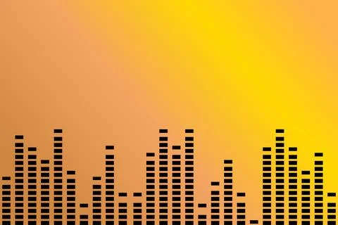 Amber Rain Gradient with Sound Bars Stock Illustration