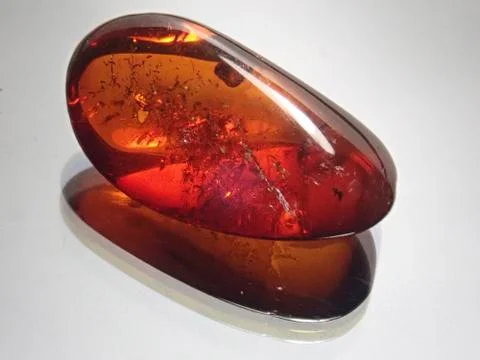 Amber red translucent Foto stock