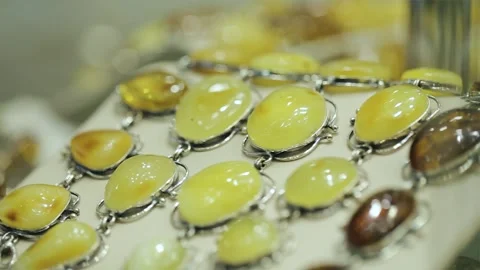 Amber rocks on the background,close-up Stock Footage 307032768