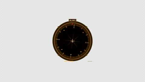Amber Rotating Compass Dial HUD Element Stock Footage 334688155