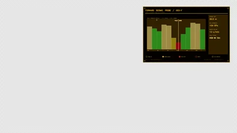 Amber Seismic Data Panel HUD Element Stock Footage 334781277