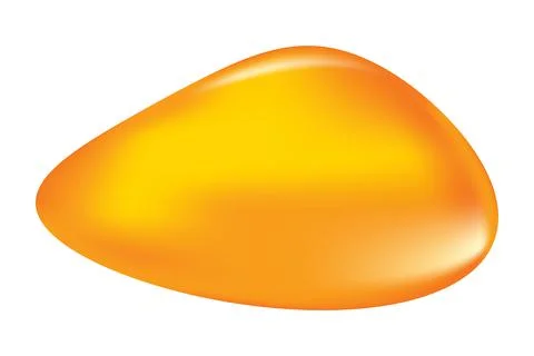 Amber stone isolated on white background. Tree resin drop. Stock Illustration