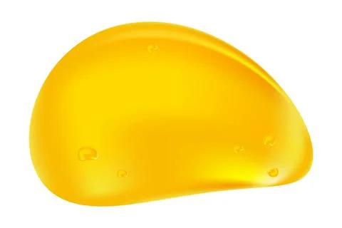 Amber stone isolated on white background. Tree resin drop. Stock Illustration