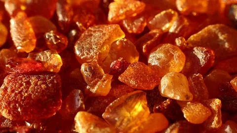 Amber stone macro rotate Video stock 70736881