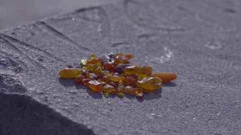 Amber stones. Stock Footage 74611206
