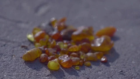 Amber stones Stock Footage 74611210