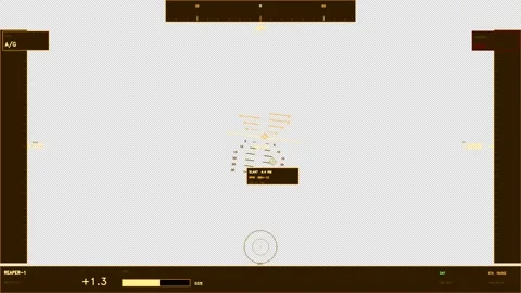 Amber Tactical Flight HUD Interface Element Stock Footage 334750224