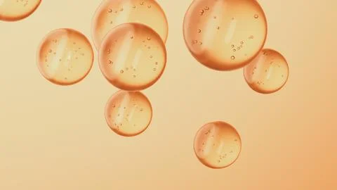 Amber-toned floating spheres. Bright modern background Stock Illustration