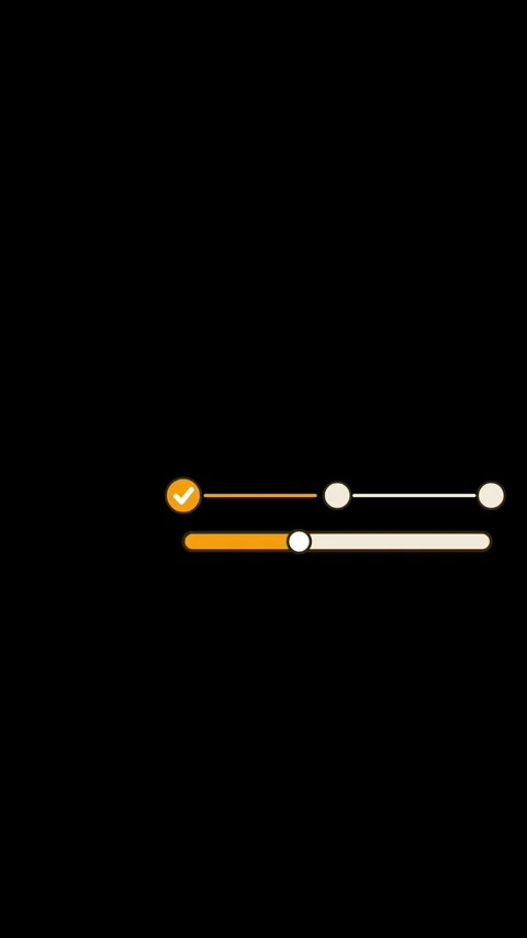 Amber UI progress bar animation, vertical 9:16, black background Stock Footage 346888328