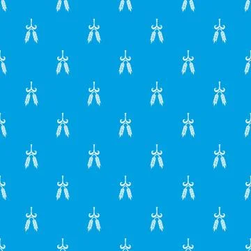 Amber wheat pattern vector seamless blue Stock Illustration