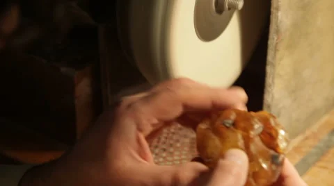 Amber Workshop - Griding Amber Stock Footage 68837959