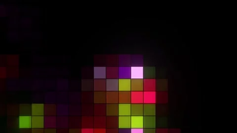 Amber Yellow Pixel Grid Light Stock Footage 326684659