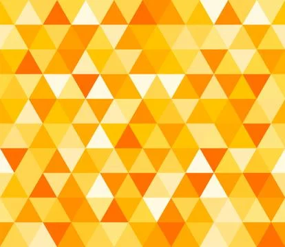 Amber yellow triangular seamless pattern. Geometric vector background. Polygo Stock Illustration