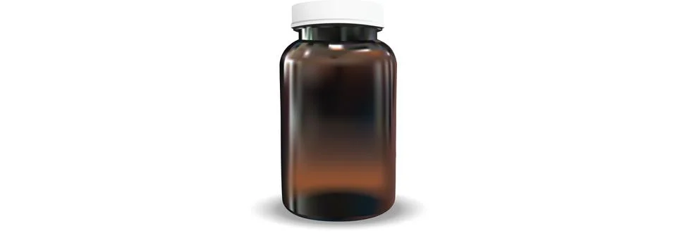 Amber/Brown Empty Bottle Vector Stock Illustration