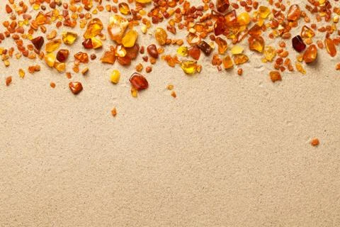 Ambers On Sand Background Foto stock
