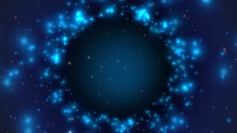 Ambient Blue Particles Universal Sparkling Ring Space Motion Background Stock-Footage 277337980