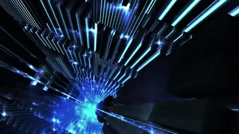 Ambient Blue Waves Corridor Animation Background Stock Footage 278841371