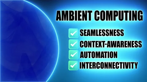 Ambient Computing - Black text on neon background Stock Footage 302479422