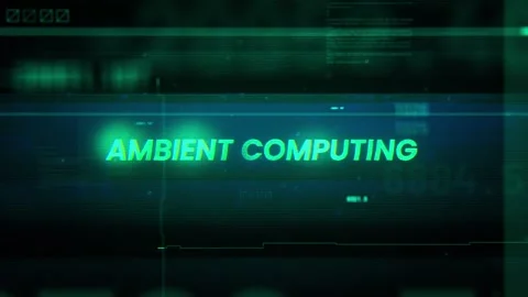 Ambient Computing Word on Noise Glitch Error technology futuristic data back Video stock 339076665