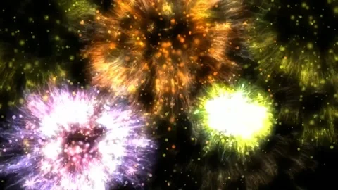 Ambient Fireworks Dark Space Motion Background Stock Footage 277337979