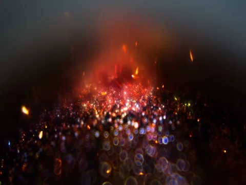Ambient Globe Orange Particles 04 Loop Stock Footage 84391093