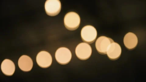 Ambient Light Bokeh Effect, Golden Orbs in Soft Focus for Backgrounds Stock Footage 309458371