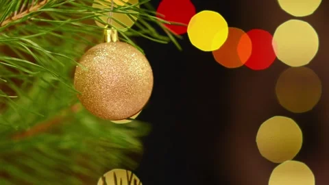 Ambient Looping Christmas Background with Twinkling Golden Bokeh 動画素材 344581594