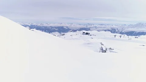 Ambient Snow Mountains Winter View Aerial 4k Stock-Footage 77631130