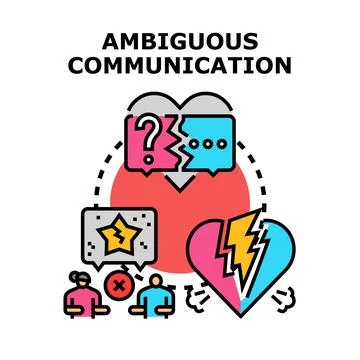 Ambigous communication causing relationship problems and conflict Stock Illustration
