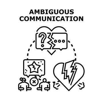 Ambigous communication causing relationship problems and conflict Stock Illustration