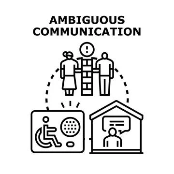 Ambiguous communication causing misunderstanding and difficulty Stock Illustration