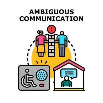 Ambiguous communication causing misunderstanding and difficulty Stock Illustration