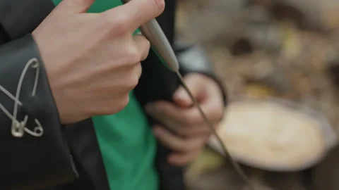 Ambiguous scene of rustic cooking and personal style elements, Intimate shot Stock Footage 329582011