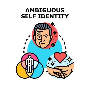 Ambiguous self identity concept vector illustration Stock Illustration