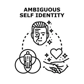 Ambiguous self identity concept vector illustration Stock Illustration