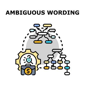 Ambiguous wording concept with unclear communication Stock Illustration