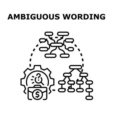 Ambiguous wording concept with unclear communication Stock Illustration